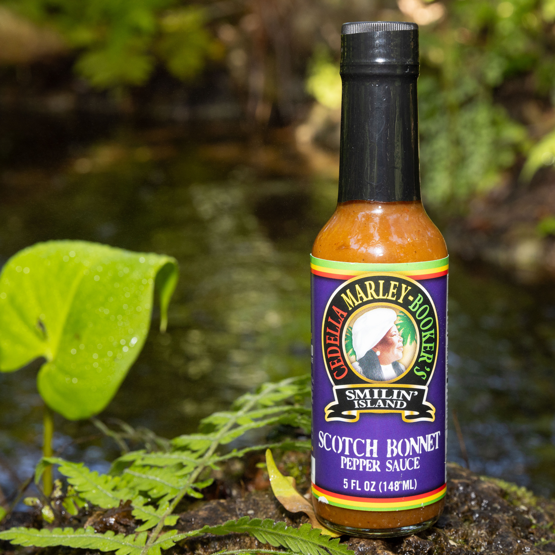 Fiery Scotch Bonnet Pepper Sauce Bottle with Cedella Marley-Booker&